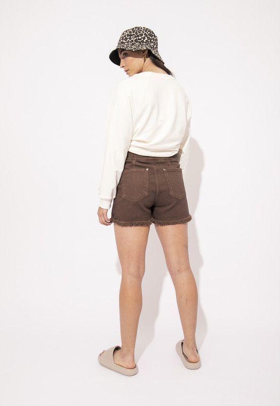 SHORT JOGGER CIAN BASTA DESHILACHADA CHOCOLATE-3