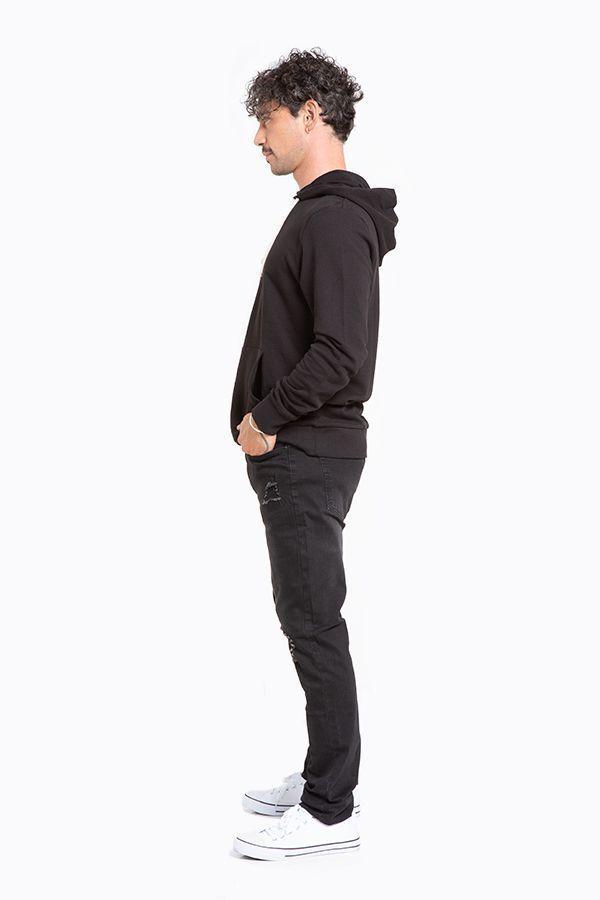 Jeans Hombre Slim Negro Focalizado Suave Destroyer-4