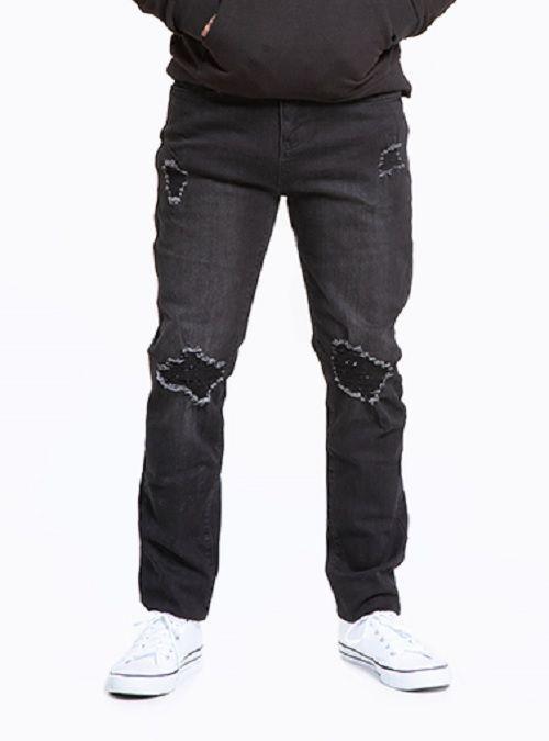 Jeans Hombre Slim Negro Focalizado Suave Destroyer-0