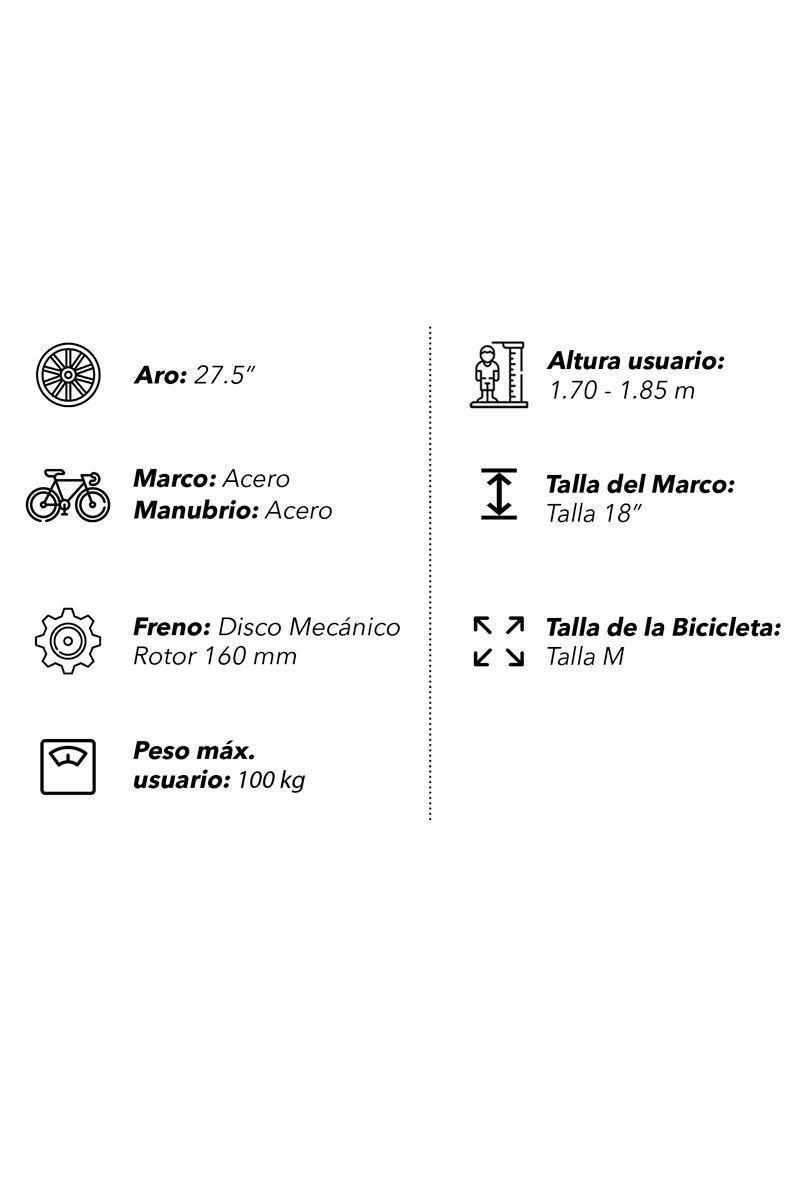 Bicicleta Mountain Bike Montagne 27.5" Naranjo-2