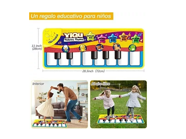 Alfombrilla Piano Musicales De 13 Teclas Para Niños De 72x28-4
