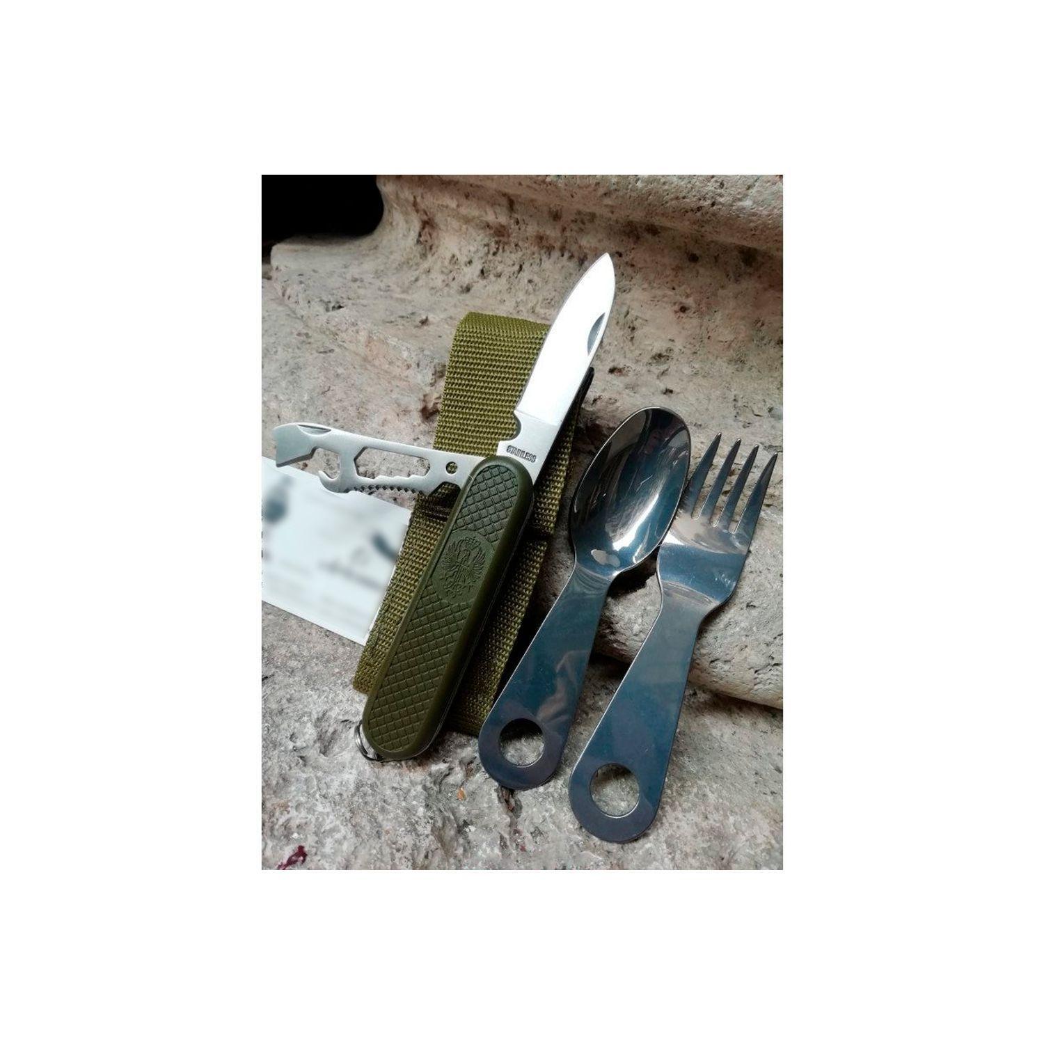 Set de Navaja Para Camping Con Cuchara y Tenedor-1