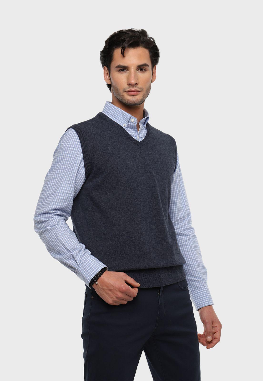Sweater Cuello En V Sin Mangas Arrow-0