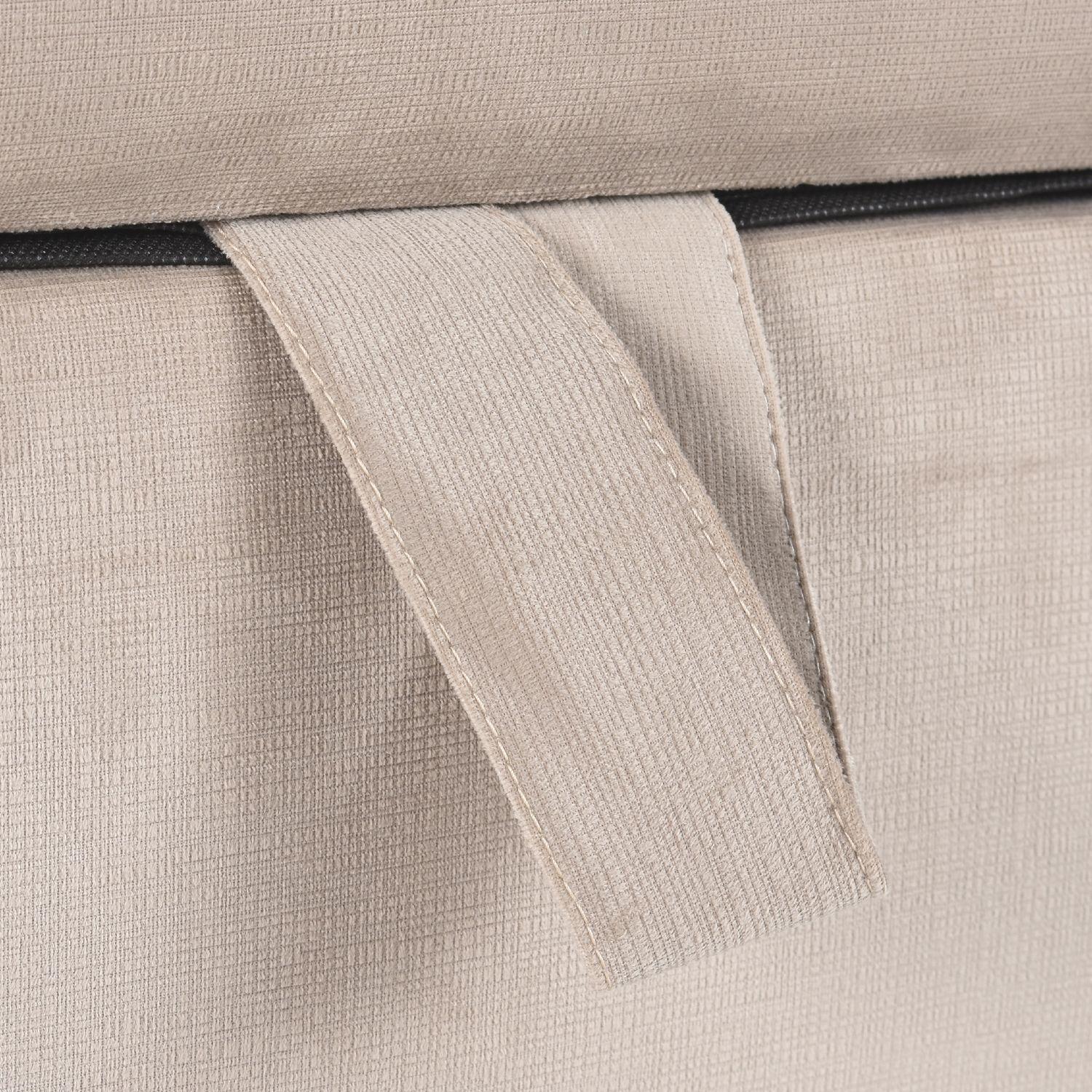 Banqueta con Baúl Incy Beige Felpa 120x40x50 cm Máxima Design-4