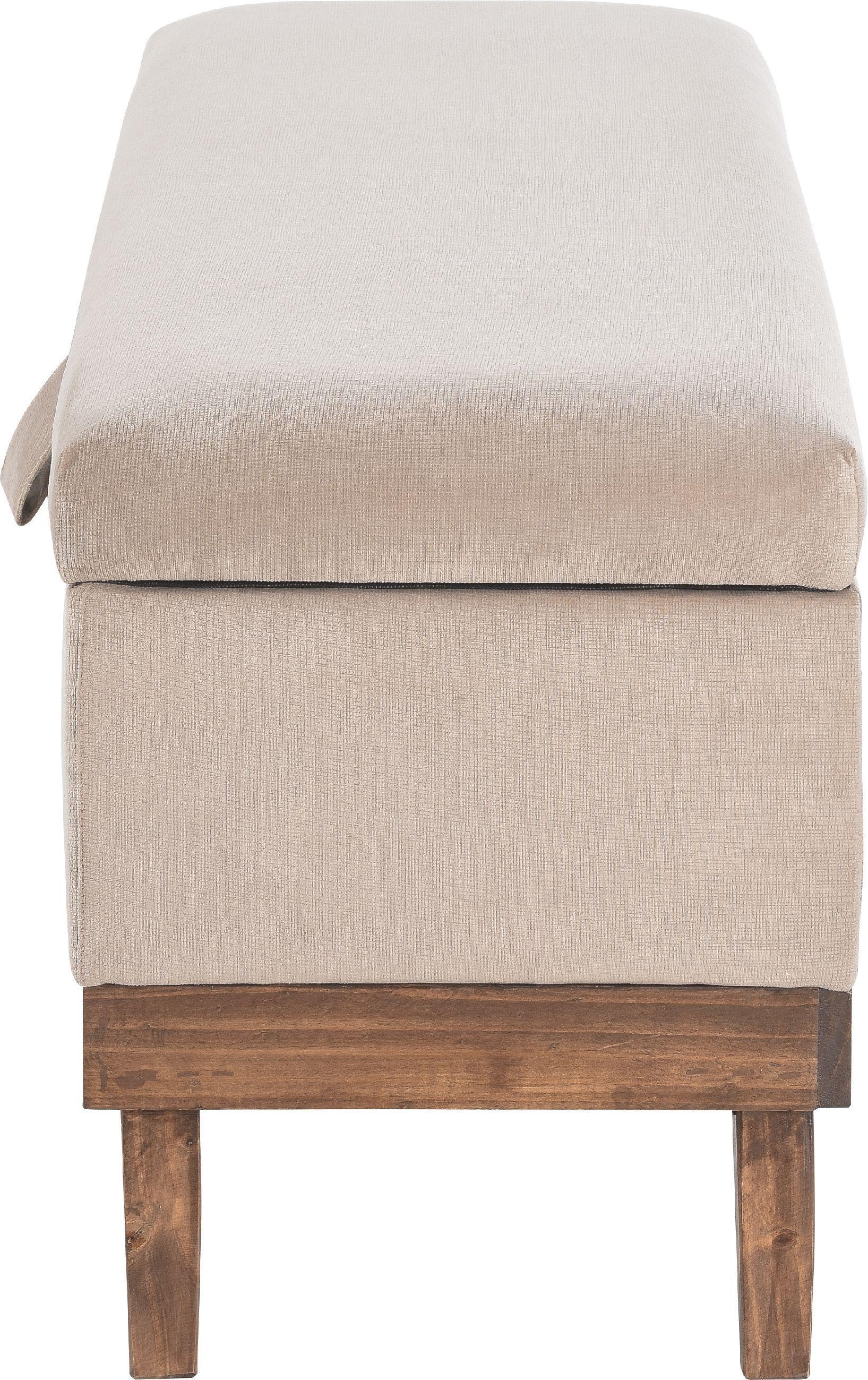Banqueta con Baúl Incy Beige Felpa 120x40x50 cm Máxima Design-5