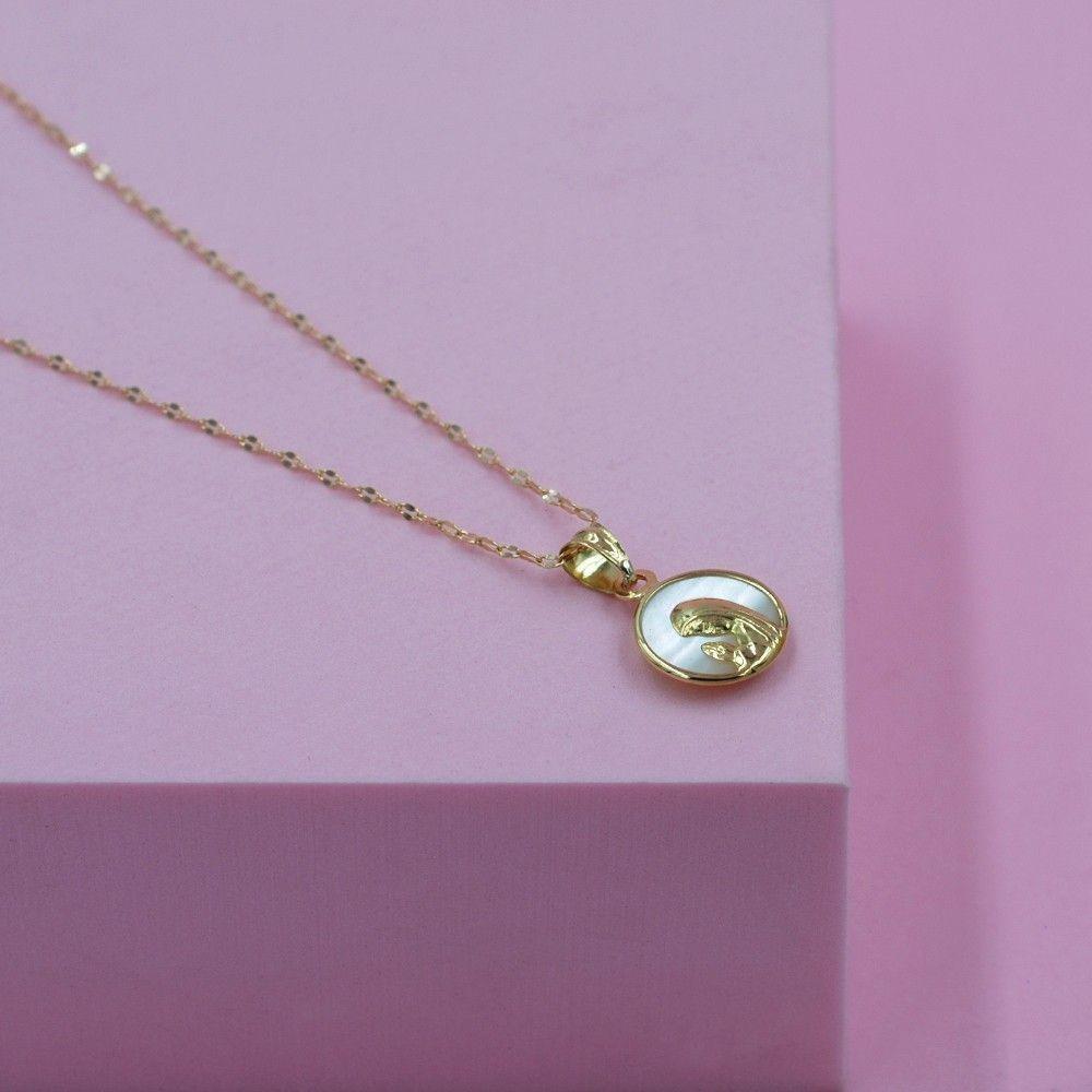 Conjunto Virgen Niña 12mm Oro Nácar-2