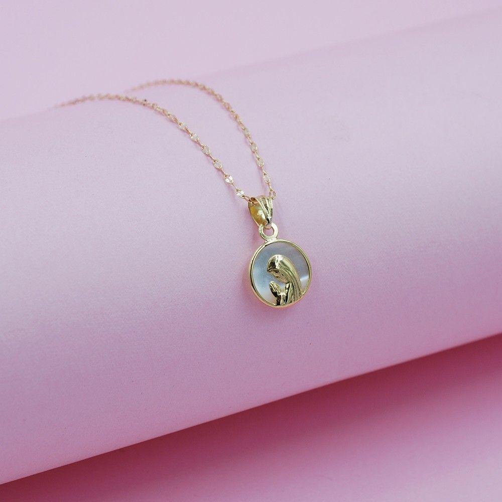 Conjunto Virgen Niña 12mm Oro Nácar-3