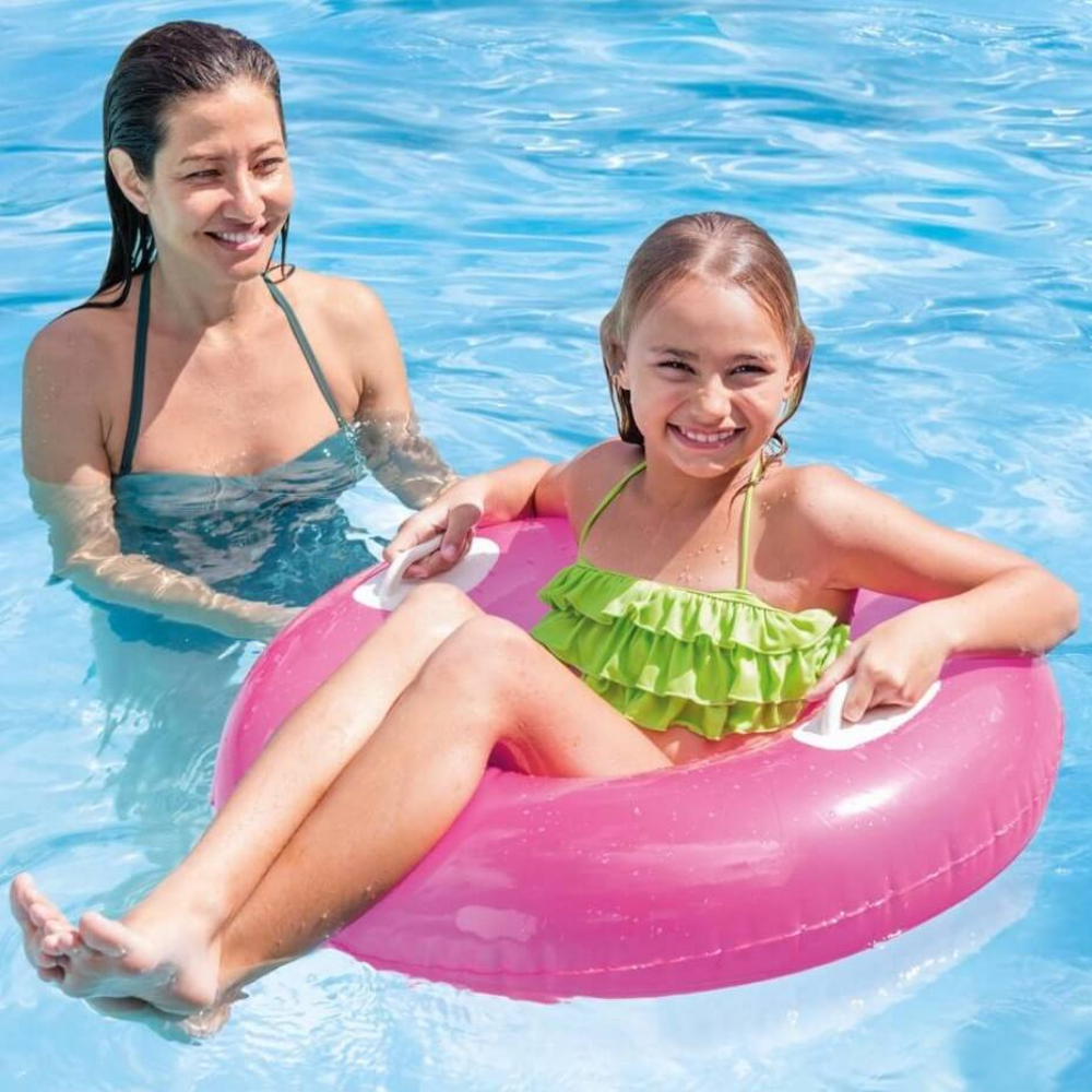 Flotador Inflable c Sujetadores 76 Cm Tube Rosado-1