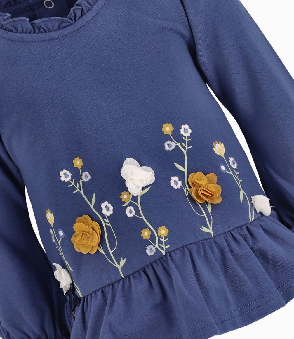 Polera Con Macramé En Hombros Bebé Niña Azul Marino Limonada-1