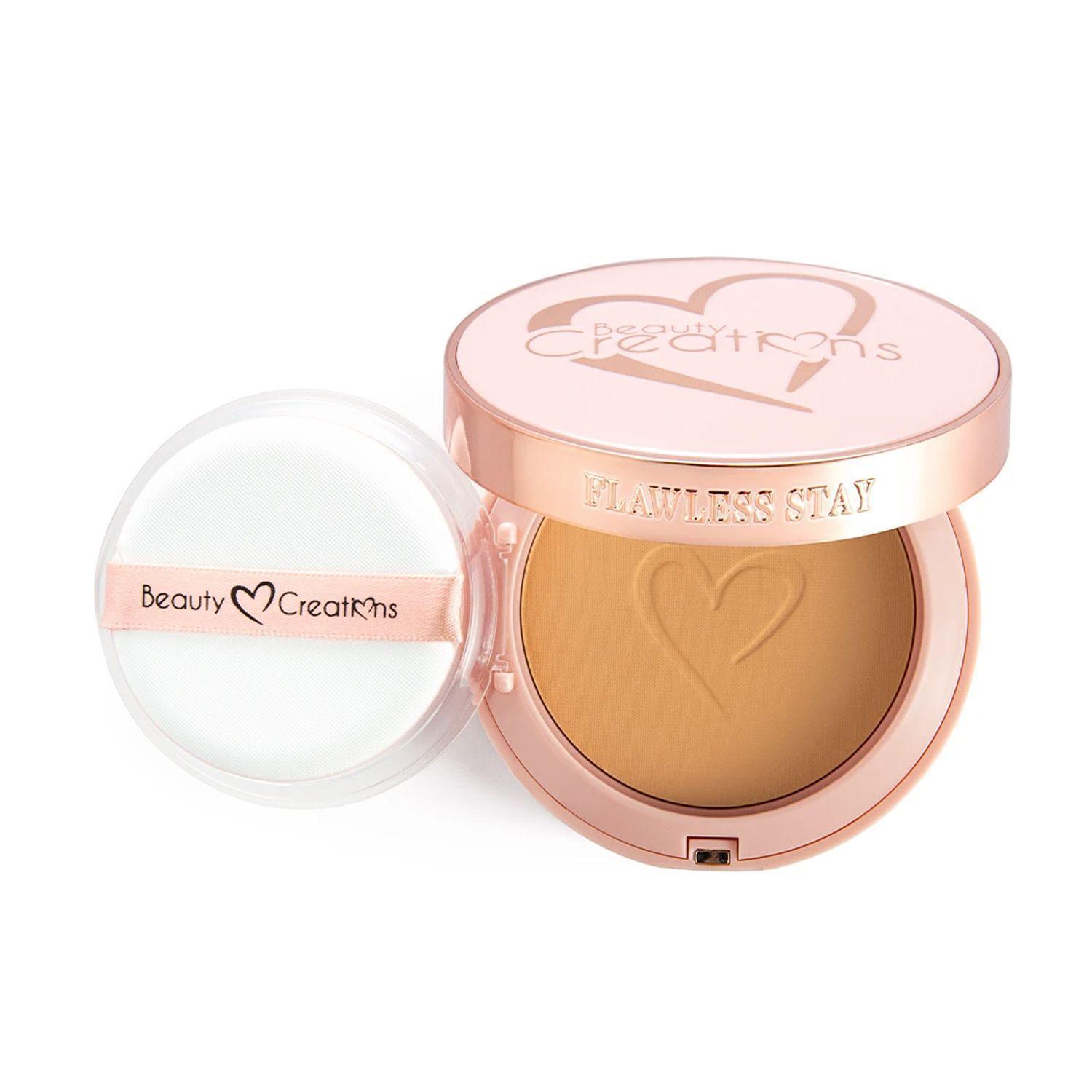 Pack Base En Polvo Flawless Stay FSP 9.0 Beauty Creations + Brocha Estilo Sirena Malú-1