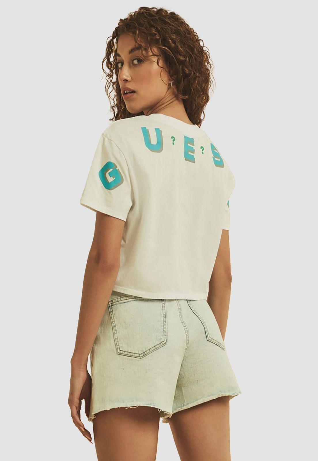 Polera Guess Go Arch Logo Ss Crop Tee-3
