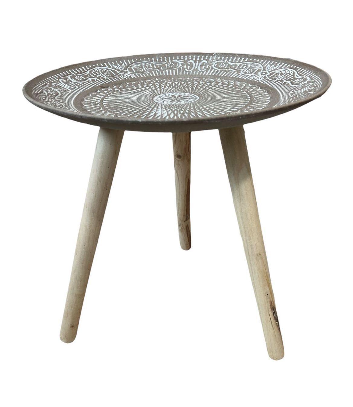 Mesa Lateral Gris Diseño Mesa De Centro 30cm-0