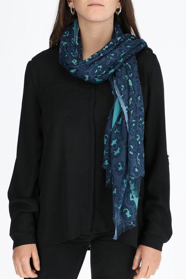 Pañuelo Estampado Animal Print Azul Humana-2