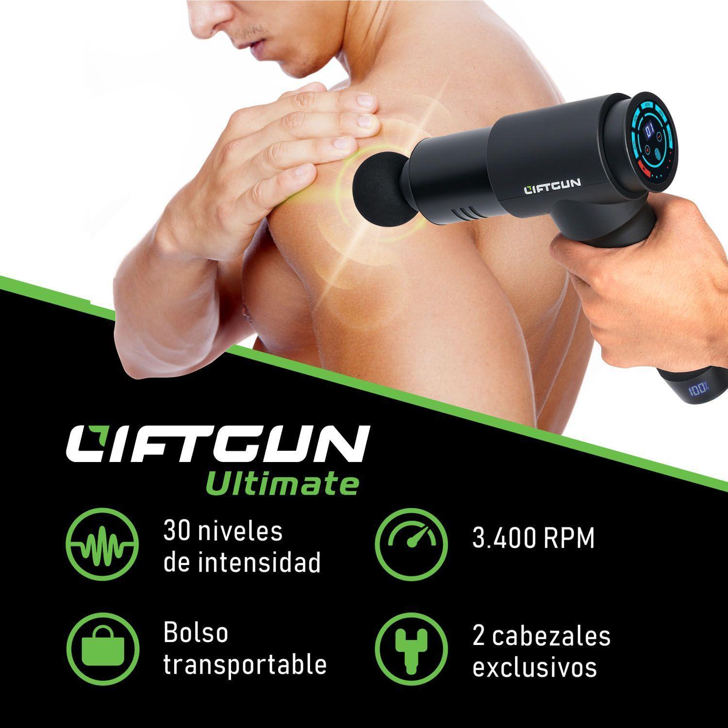 Masajeador Pistola LIFTGUN Ultimate 30 niveles +8 Cabezales-1