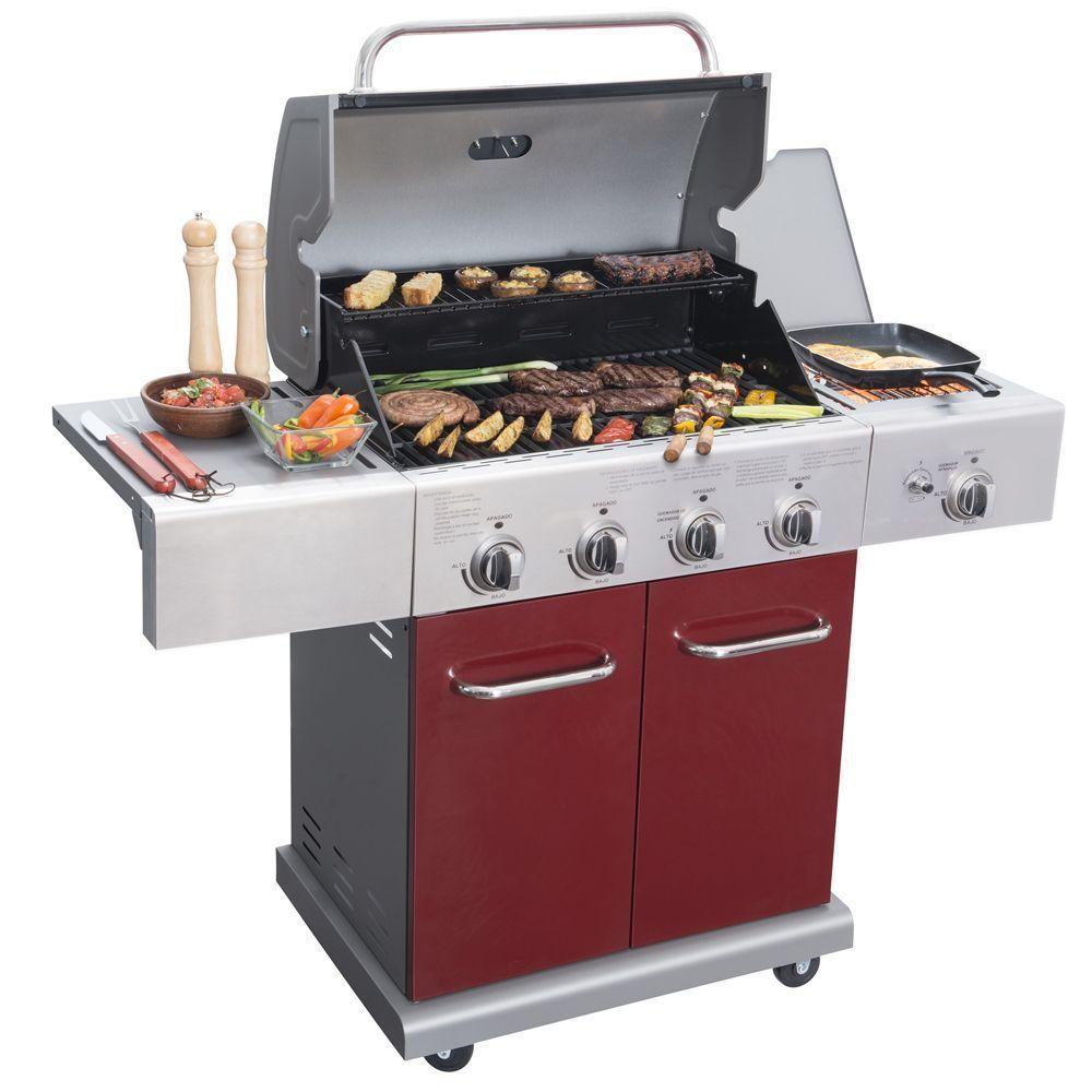 Parrilla Gas Texas Roja 4Q + Ql Infrarrojo Bbq401Gcir Bbq Grill-10