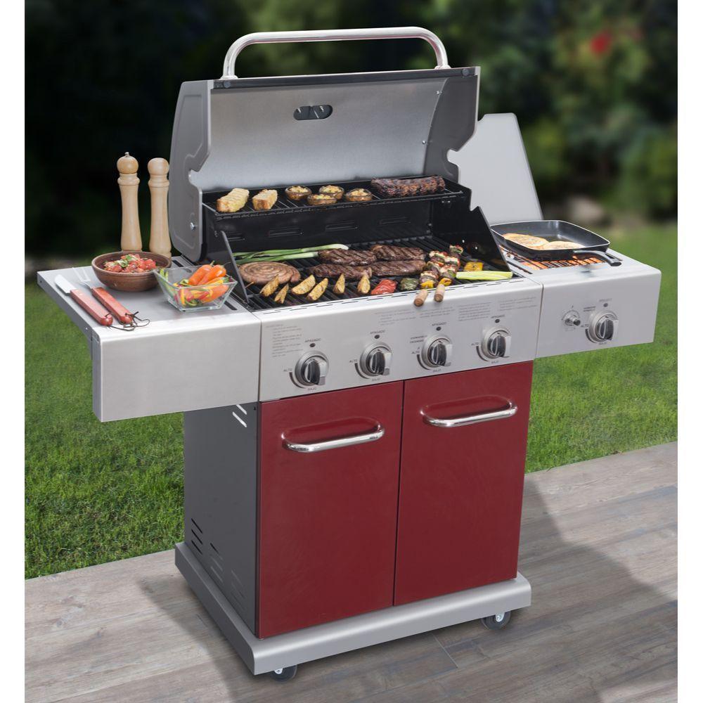 Parrilla Gas Texas Roja 4Q + Ql Infrarrojo Bbq401Gcir Bbq Grill-12
