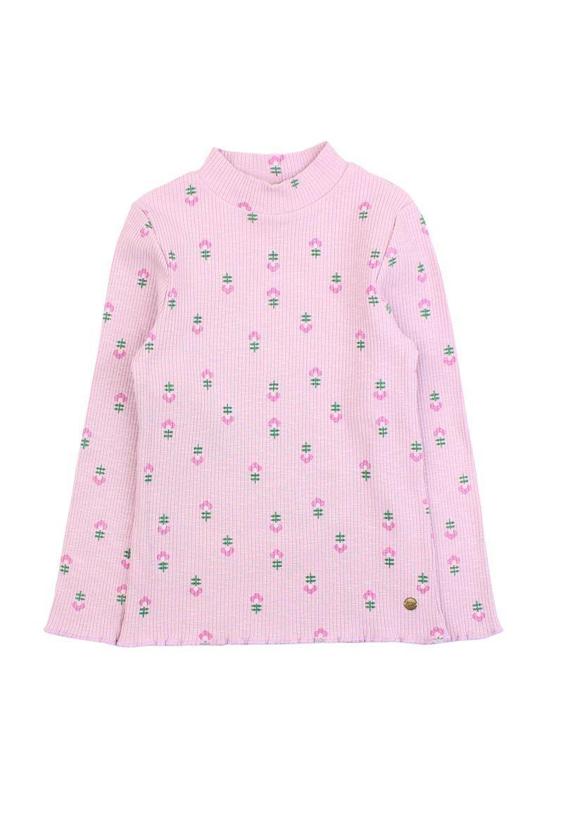 Polera kids niña rib estampado outside 276-0