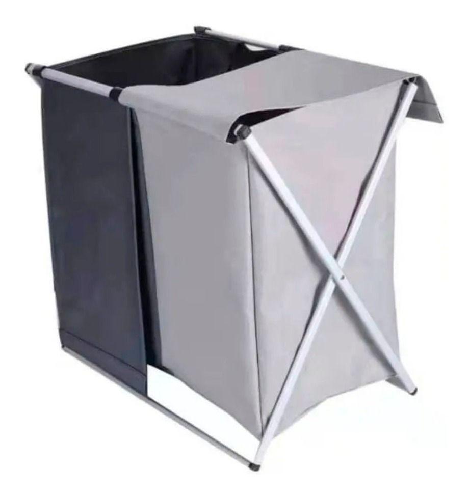Canasto Ropa Sucia Plegable Doble Separador Ropa-0