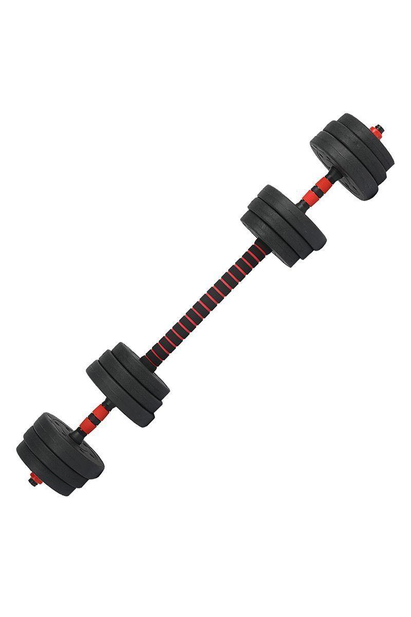 Set de Mancuernas y Barra 20 Kg 2 en 1 Negro-4