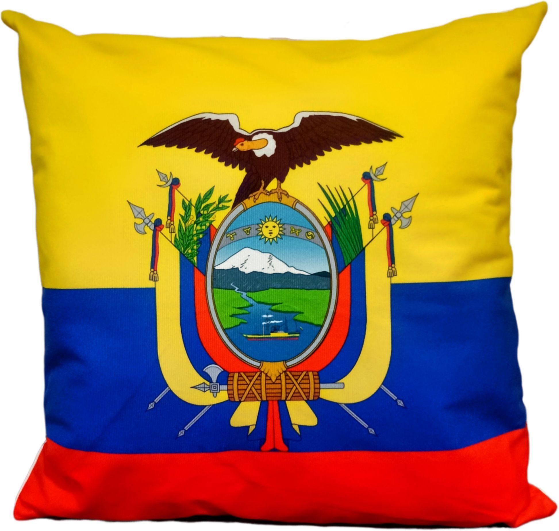 Cojín Felpa 45x45 cm De Bandera De Ecuador Extra Suave -0