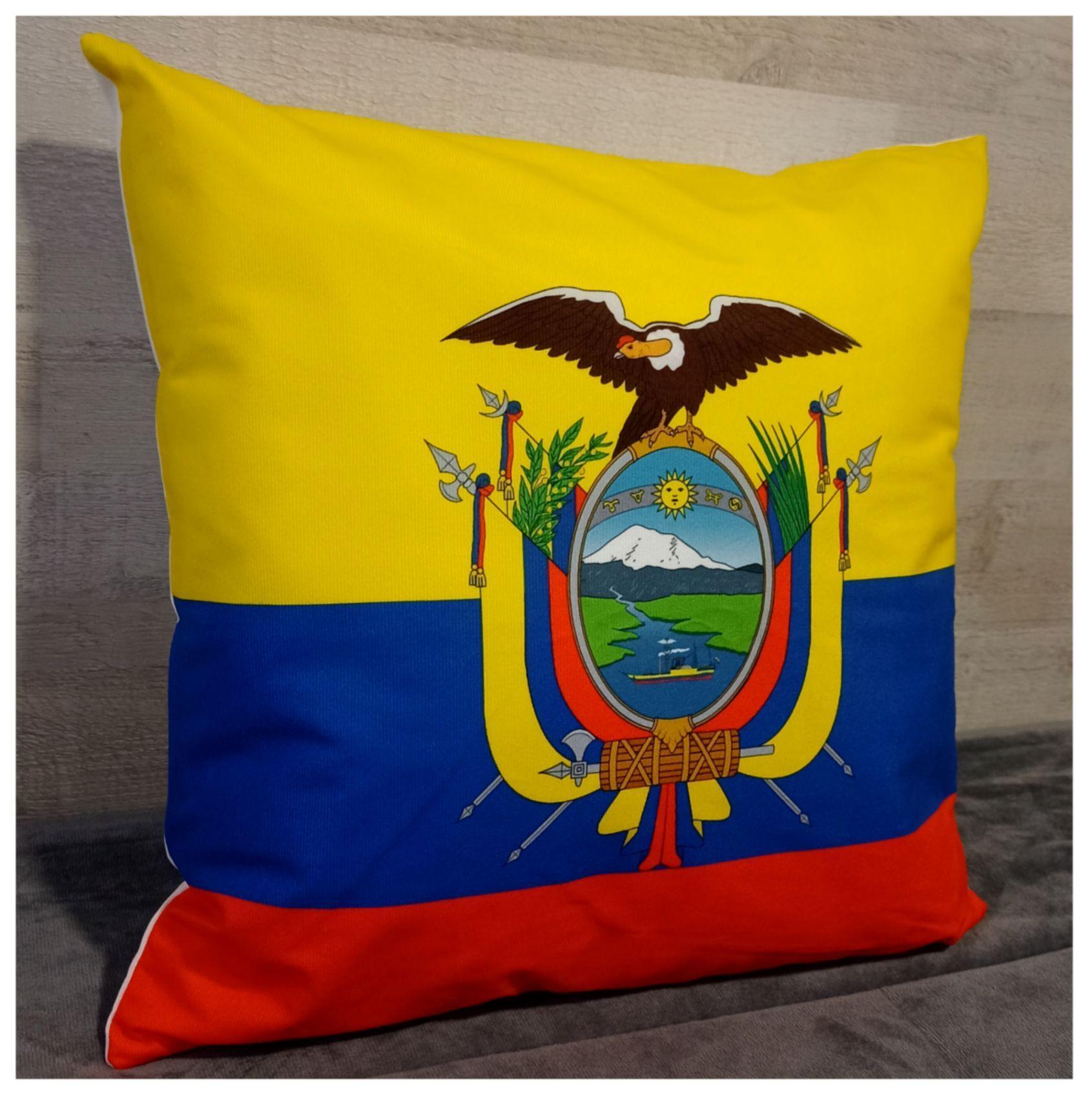Cojín Felpa 45x45 cm De Bandera De Ecuador Extra Suave -1