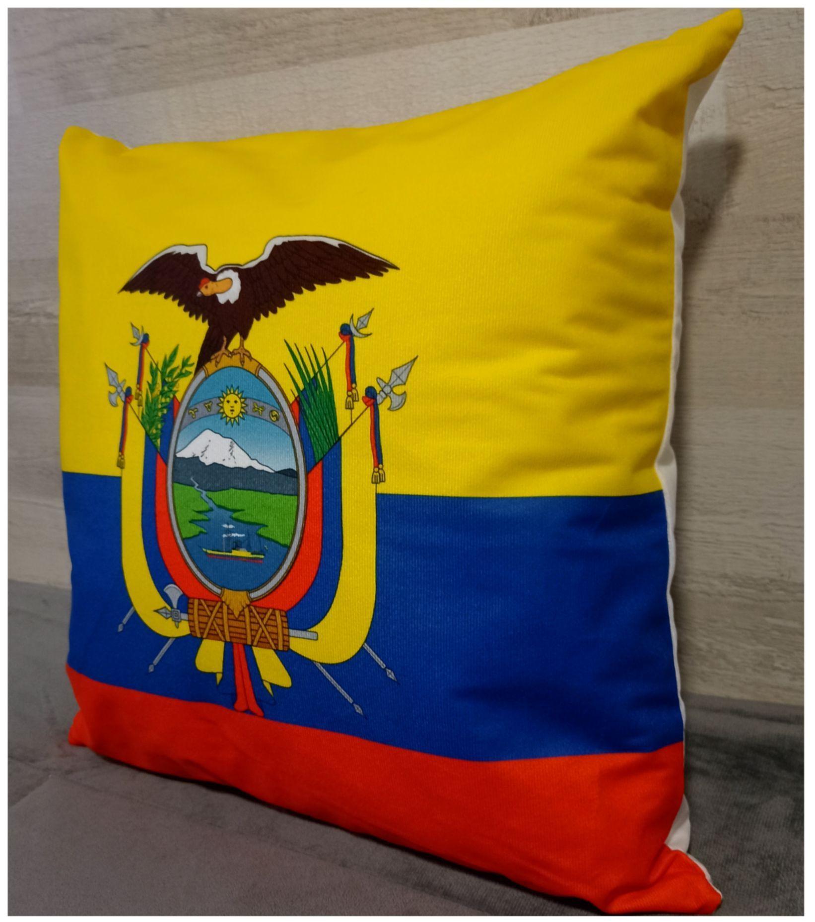 Cojín Felpa 45x45 cm De Bandera De Ecuador Extra Suave -3