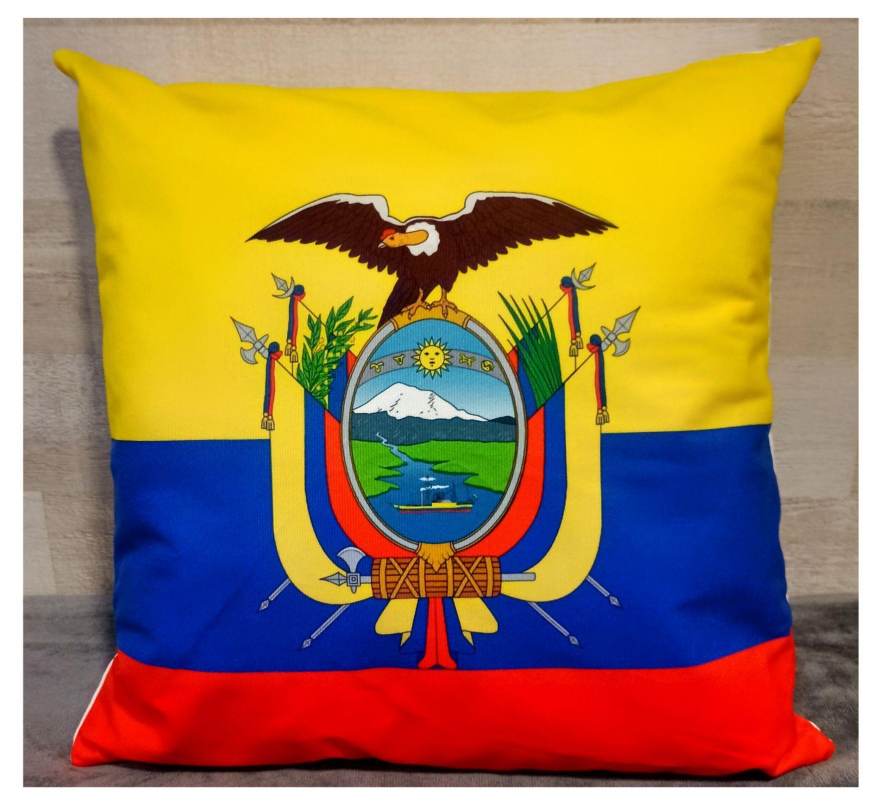 Cojín Felpa 45x45 cm De Bandera De Ecuador Extra Suave -2