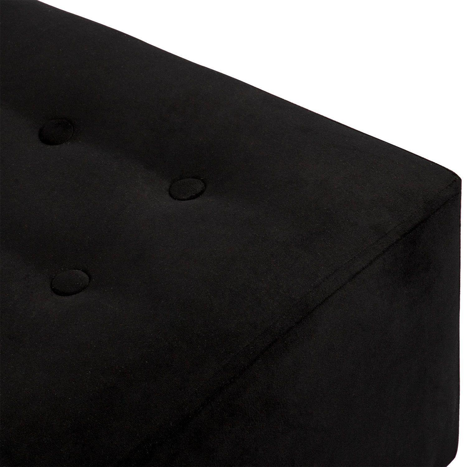 Pouf  Alejandro Diseño Negro Felpa 54x54x44 cm Máxima Design-5