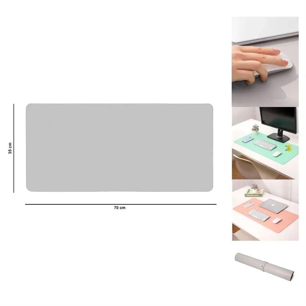 Mouse Pad Alfombrilla Escritorio Grande 70x35 Cm Unicolor   (gris)-1