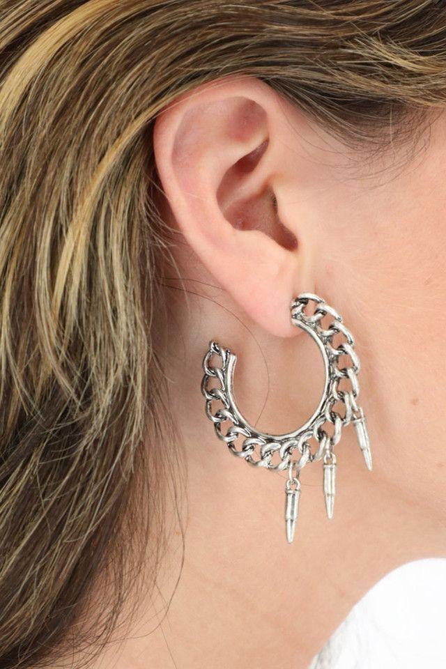 Aros Punk Plateado Humana-1