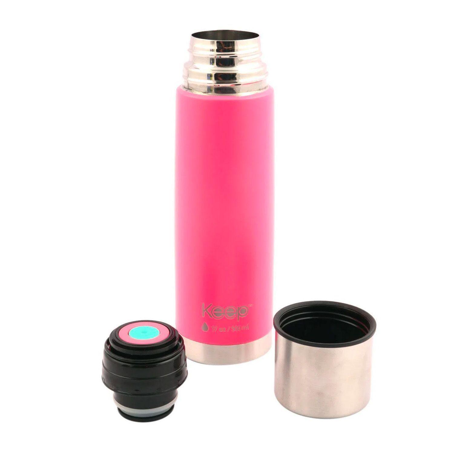 Termo Bala Acero Inoxidable 500 ml Rubber Celeste / Amarillo-2
