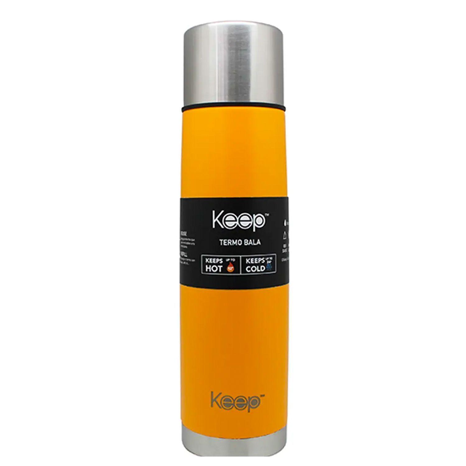Termo Bala Acero Inoxidable 500 ml Rubber Celeste / Amarillo-7