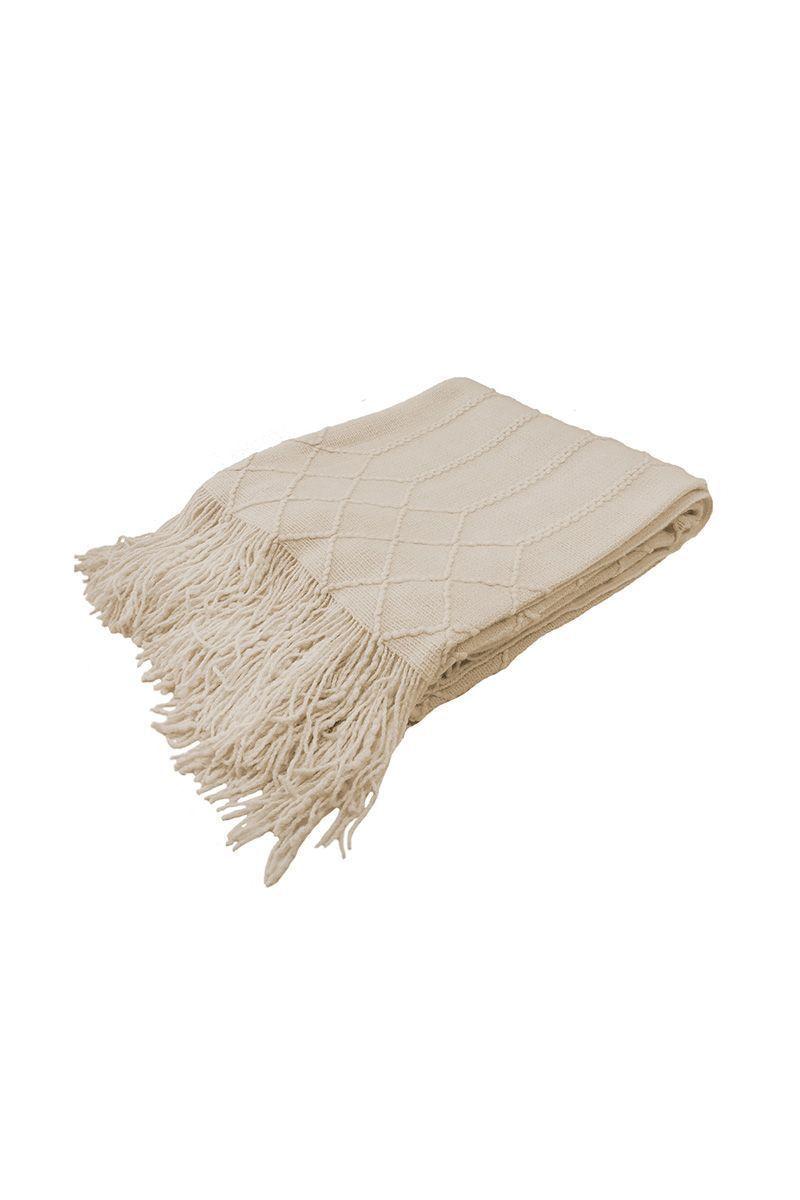 Manta Tejida Beige-0