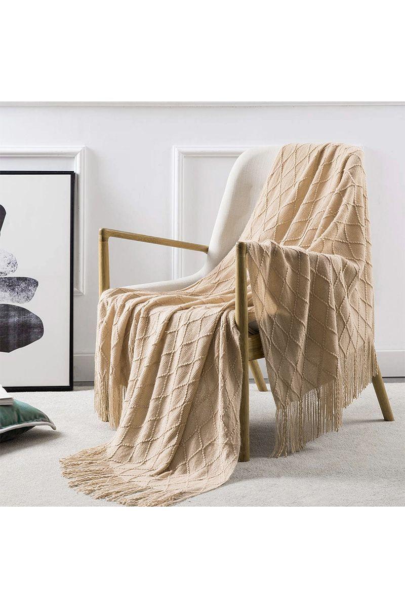 Manta Tejida Beige-4