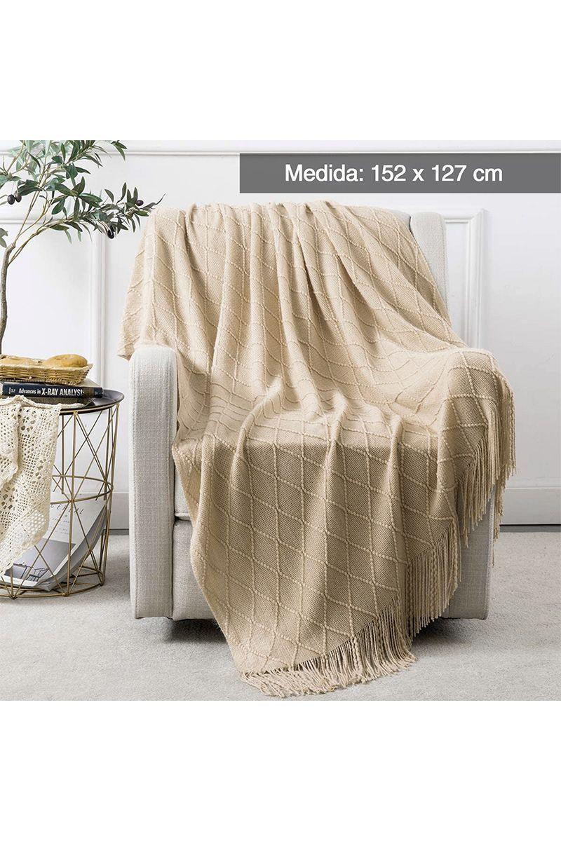 Manta Tejida Beige-1