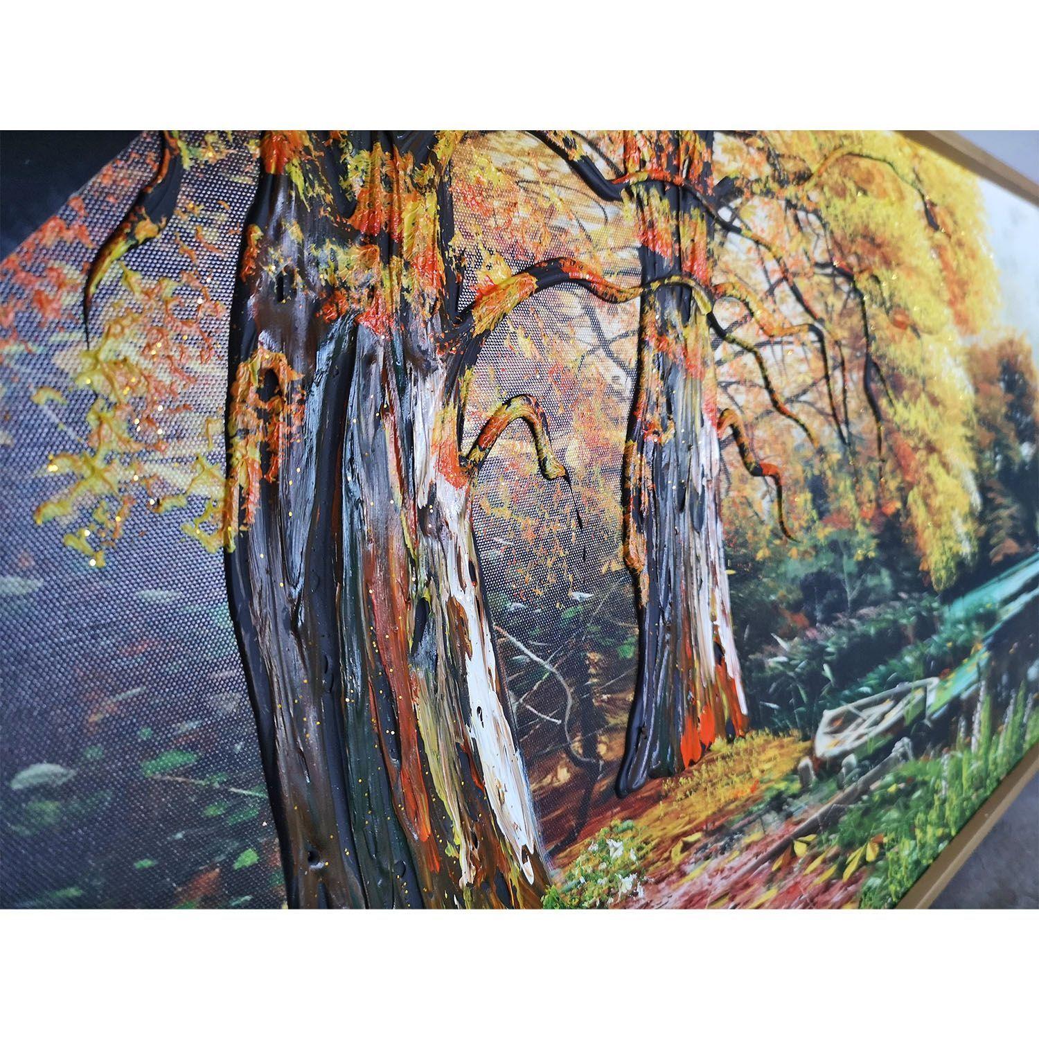 Cuadro Laguna de Otoño 147x47 cm-2