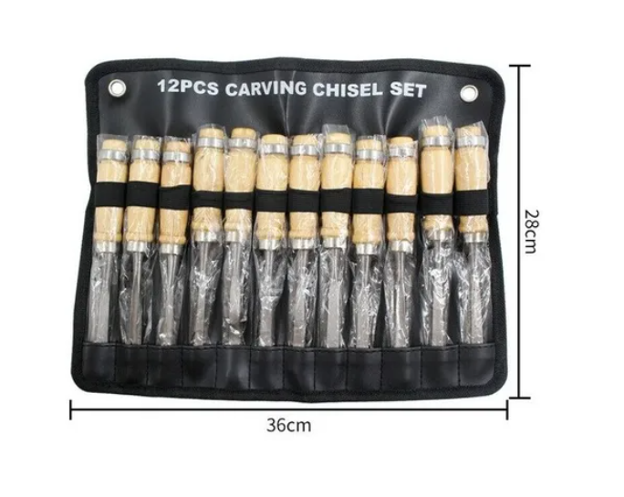 Juego De Cinceles Para Tallar Madera 12 Piezas Carpintería-3