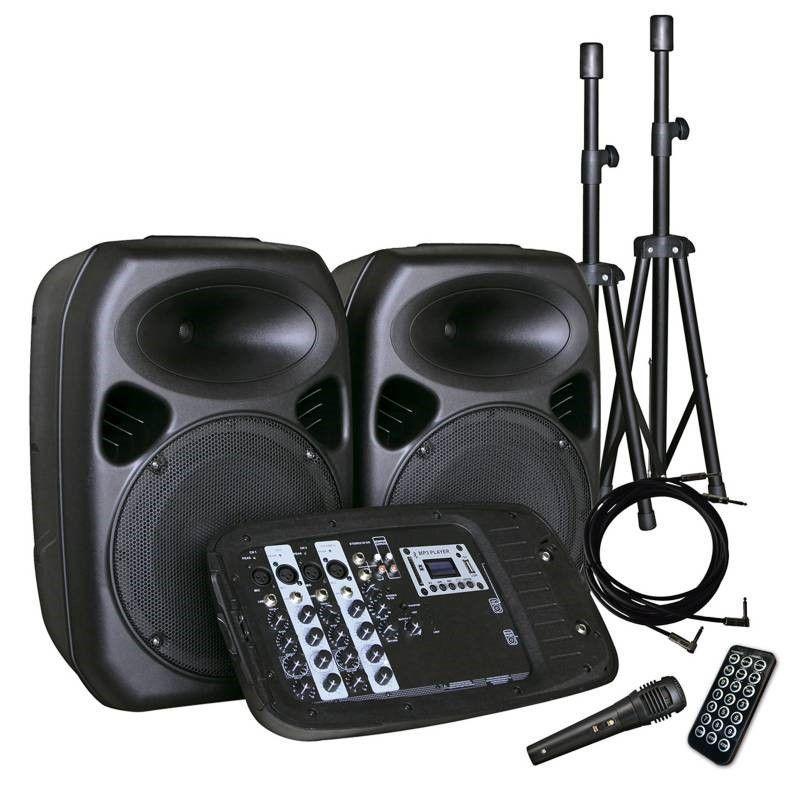 Combo Audio 2 X 10 200W Atriles Micrófono-0