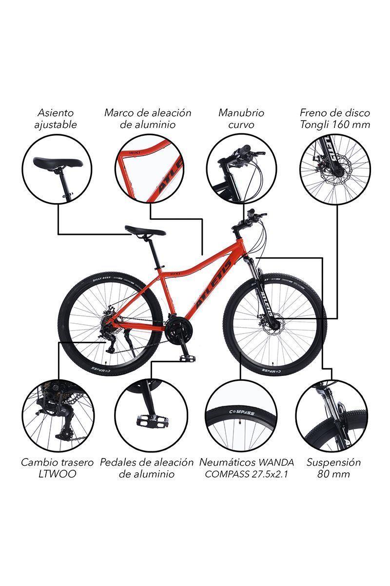 Bicicleta Mountain Bike Hiki 27,5" S Coral-3