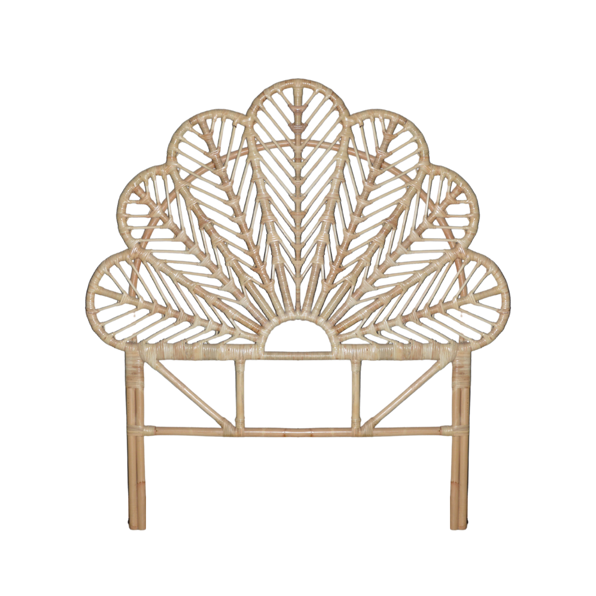 Respaldo de cama flor rattan natural 160 cm-0