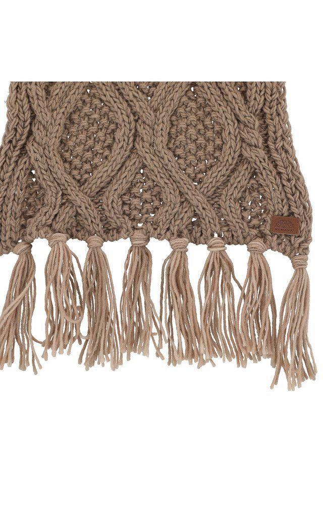 Bufanda Tejida Trenzas Café Humana-1