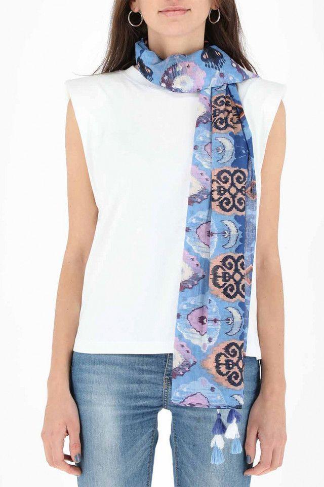 Pañuelo Estampado Azul Y Celeste Beachcomber Aztecs Humana-2