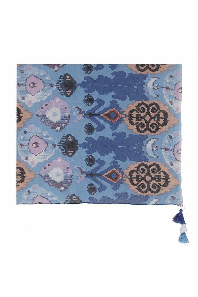 Pañuelo Estampado Azul Y Celeste Beachcomber Aztecs Humana-1