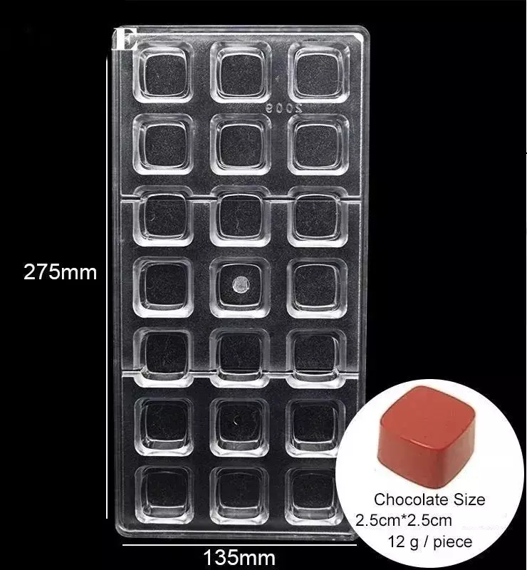 Moldes Chocolate Moldes De Chocolate Policarbonato Cuadrado-2