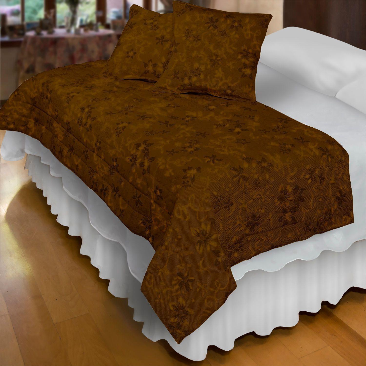 Piecera Con Fundas Victoriana Café Reversible-2