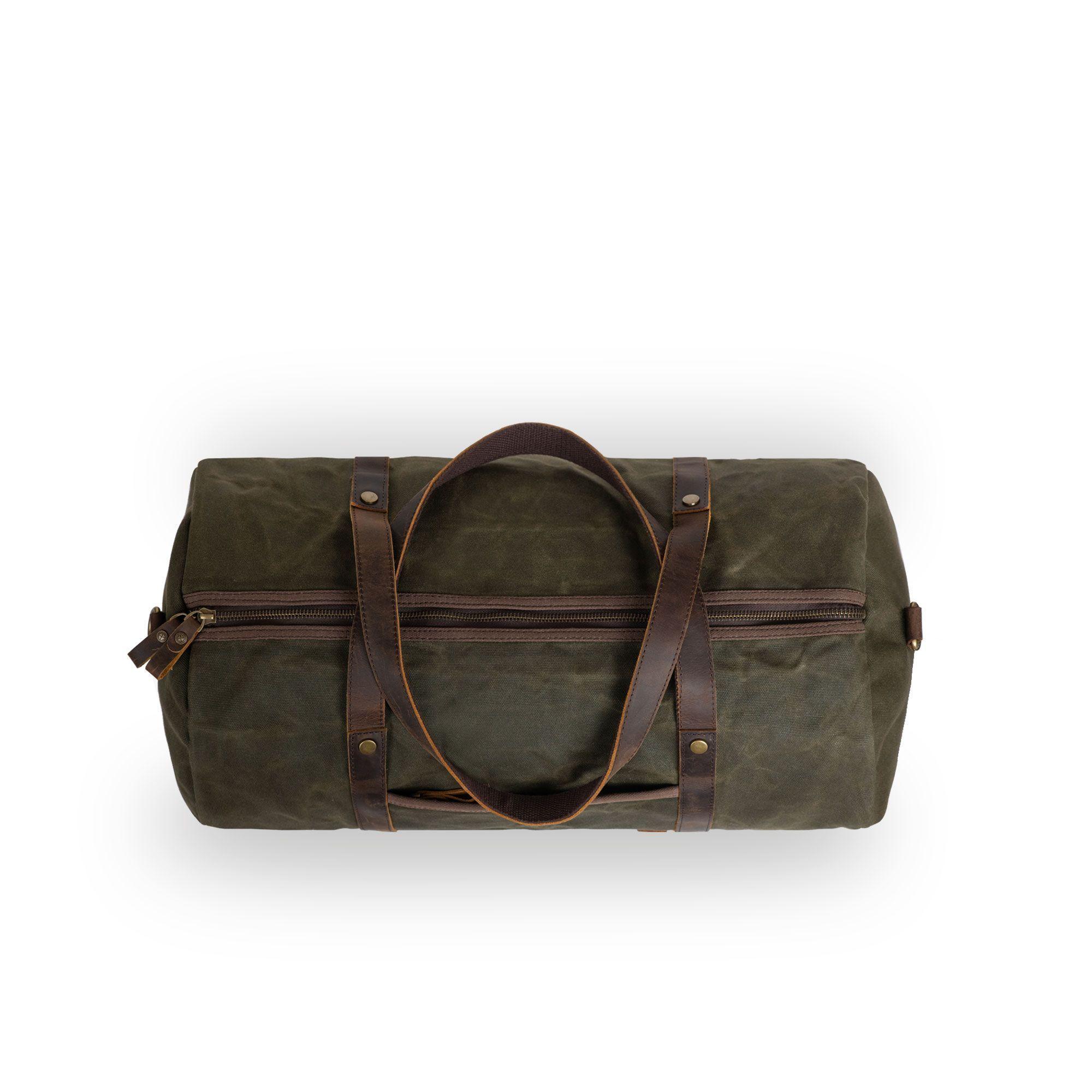 Bolso Waxed Canvas Nodarin Duffle 40L Forest Green-3