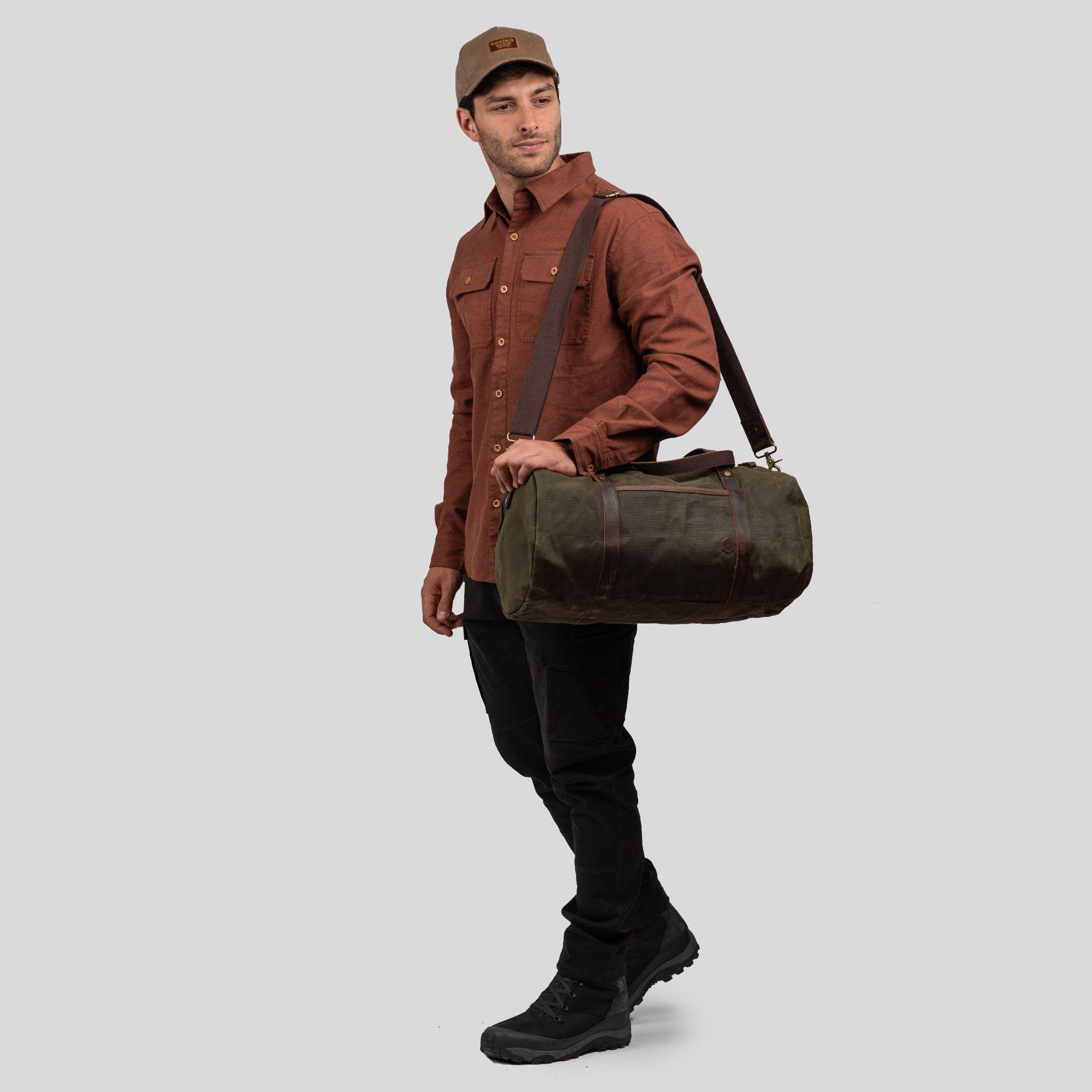 Bolso Waxed Canvas Nodarin Duffle 40L Forest Green-5