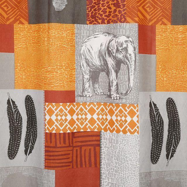 Cortina para Baño Diseño África con Forro-1