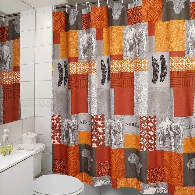 Cortina para Baño Diseño África con Forro-2