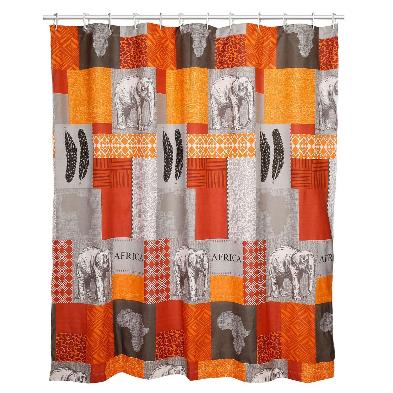 Cortina para Baño Diseño África con Forro-0